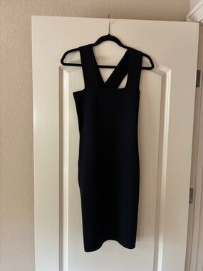 Classic Black Sheath Dress with Wide Straps